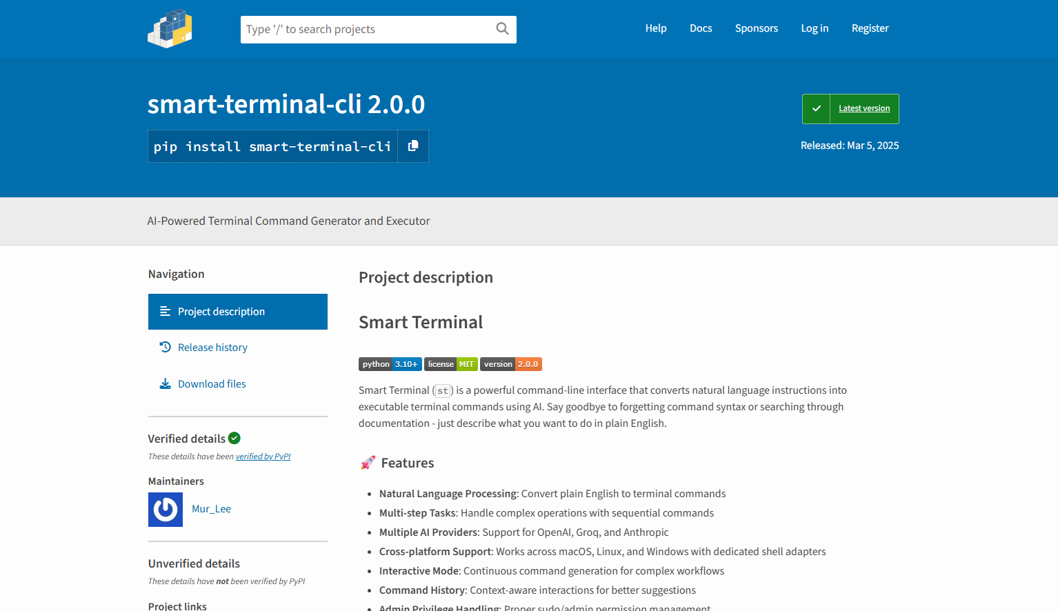 AI-powered terminal enhancing productivity with LLM integration for command suggestions and automation. Smart Terminal for Windows, Linux and MacOS